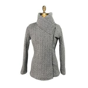 NOTA BENE Vintage XS Black & Ivory Wool Blend Asymmetric Zip Jacket – 1990s